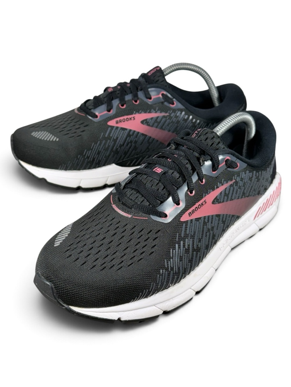 Brooks Addiction GTS 15 Womens Running Shoes Black Pink Size 9 Extra Wide 2E